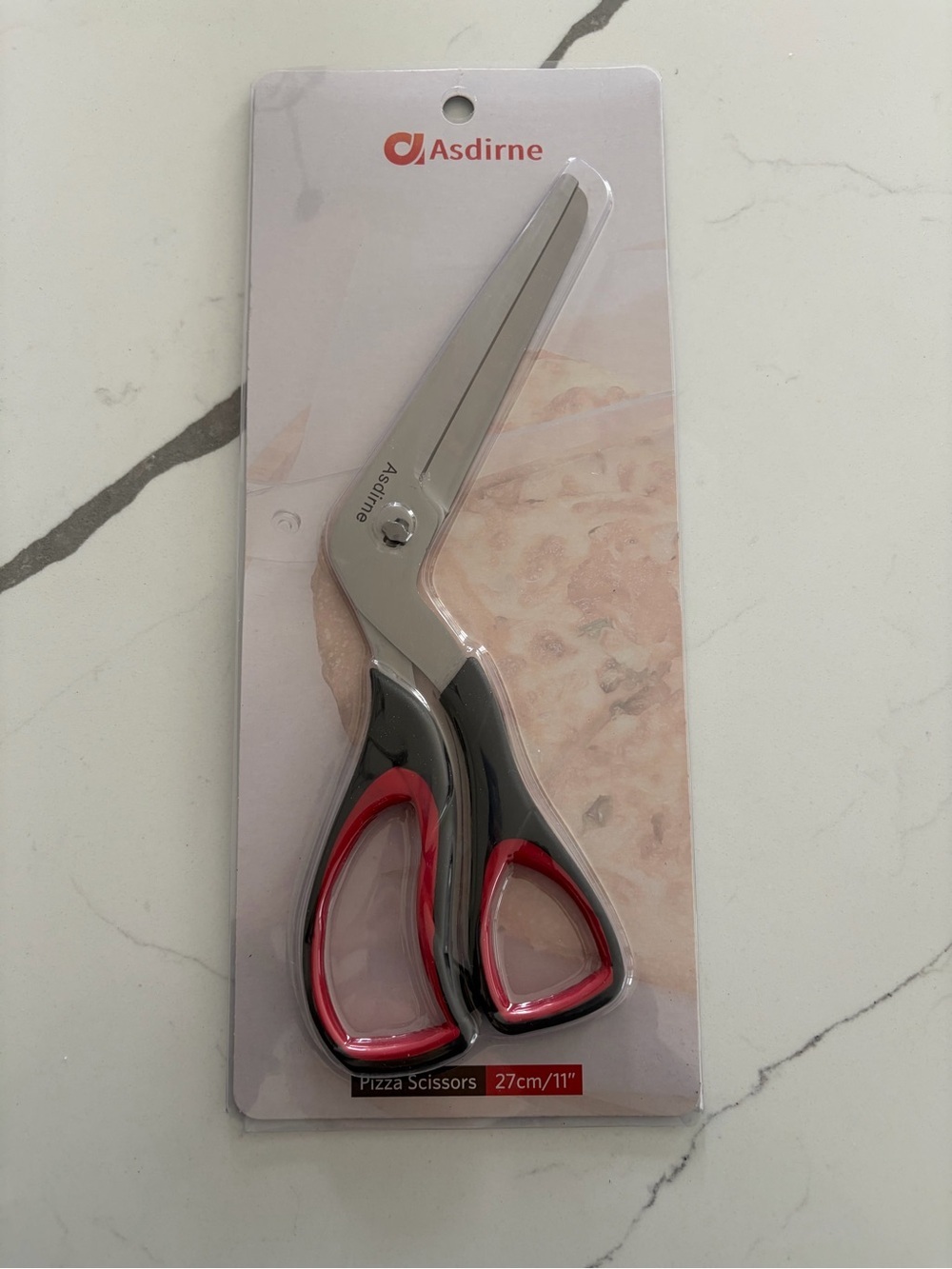 Asdirne 11" Pizza Scissors - Black & Red Handles